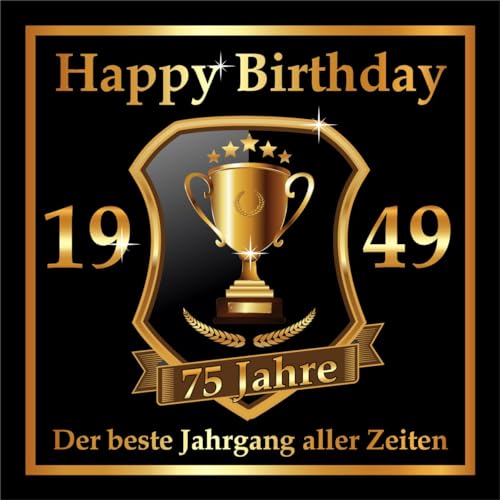 3 St. Aufkleber zum 75. Geburtstag: 1949 der beste Jahrgang aller Zeiten - Selbstklebendes Flaschen-Etikett. Original RAHMENLOS Design von RAHMENLOS