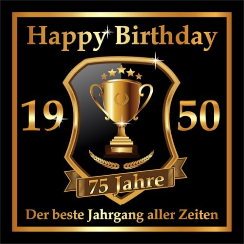 3 St. Aufkleber zum 75. Geburtstag: 1950 der beste Jahrgang aller Zeiten - Selbstklebendes Hochglanz Flaschen-Etikett. Original RAHMENLOS Design von RAHMENLOS