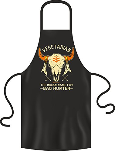 BBQ Solutions Grillschürze Vegetarian … Bad Hunter Kochschürze mit lustigem Spruch, Schwarz, 28 x 22 x 2.0 cm von RAHMENLOS