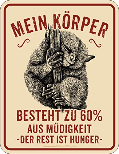 Deko Blechschild - Mein Körper besteht aus Hunger Deko Blechschild - Mein Körper besteht aus Hunger von RAHMENLOS