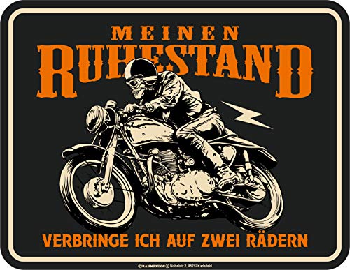 Deko Blechschild als Geschenk für Biker Rentner - Meinen Ruhestand verbringe ich auf zwei Rädern Deko Blechschild als Geschenk für Biker Rentner - Meinen Ruhestand verbringe ich auf zwei Rädern von RAHMENLOS