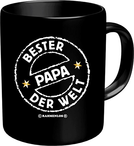 Fun Kaffee Tasse - Bester Papa der Welt - Eltern/Familie - einzeln im Geschenk Karton - zum Geburtstag von RAHMENLOS