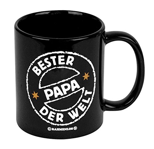 Fun Tee Tasse - Bester Papa der Welt - Eltern/Familie - einzeln im Geschenk Karton - zum Geburtstag von RAHMENLOS