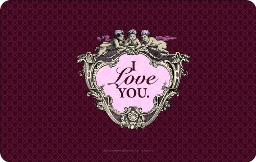 I Love You: Rahmenlos® Frühstücksbrettchen, küchen- und lebensmittelgerechtes Resopal 23,5 x 14,5 cm von RAHMENLOS