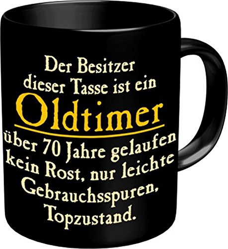 Kaffee Tasse Becher - Der Besitzer dieser Tasse ist ein Oldtimer, über 70 Jahre gelaufen, kein Rost, nur leichte Gebrauchsspuren. Topzustand! - Golden Oldies von RAHMENLOS