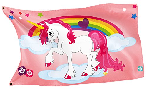 Original RAHMENLOS® Design-Flagge: Pink Einhorn-Pony von RAHMENLOS