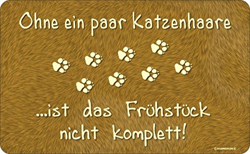 RAHMENLOS Original Schneidbrettchen: Ohne EIN Paar Katzenhaare ist das Frühstück Nicht komplett von RAHMENLOS