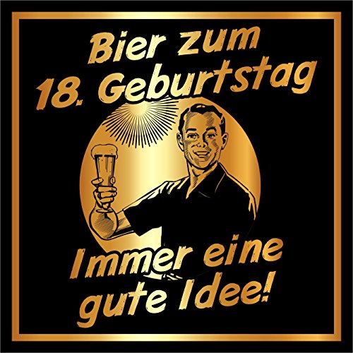 RAHMENLOS 3 St. Aufkleber Original Design: Selbstklebendes Flaschen-Etikett zum 18. Geburtstag: Bier-Immer eine Gute Idee! RAHMENLOS 3 St. Aufkleber Original Design: Selbstklebendes Flaschen-Etikett zum 18. Geburtstag: Bier-Immer eine Gute Idee! von RAHMENLOS