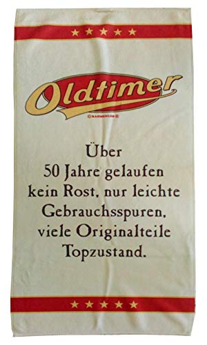 RAHMENLOS Das Geschenk zum 50. Geburtstag: Handtuch Oldtimer 50 von RAHMENLOS