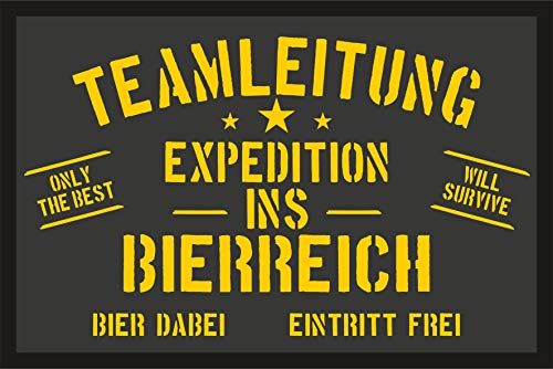 RAHMENLOS Fußmatte Türmatte Schmutzfangmatte mit Motiv (Teamleitung) von RAHMENLOS