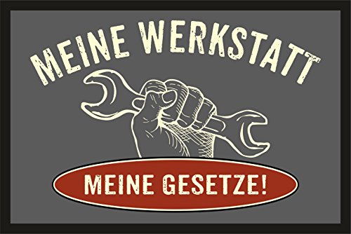 RAHMENLOS Fußmatte Türmatte Schmutzfangmatte mit Motiv: Meine Werkstatt 223 von RAHMENLOS