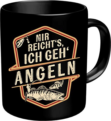 RAHMENLOS Kaffeetasse Becher für Angler: Mir reichts - Ich GEH Angeln - Im Geschenkkarton von RAHMENLOS