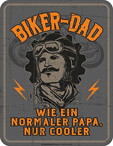 RAHMENLOS Original Blechschild für den Biker-Papa: Biker Dad, wie EIN normaler Papa, nur Cooler von RAHMENLOS