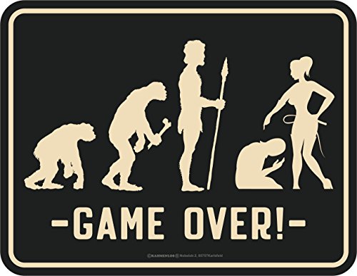 RAHMENLOS Original Blechschild für den Bräutigam zum Junggesellenabschied: Game Over! von RAHMENLOS