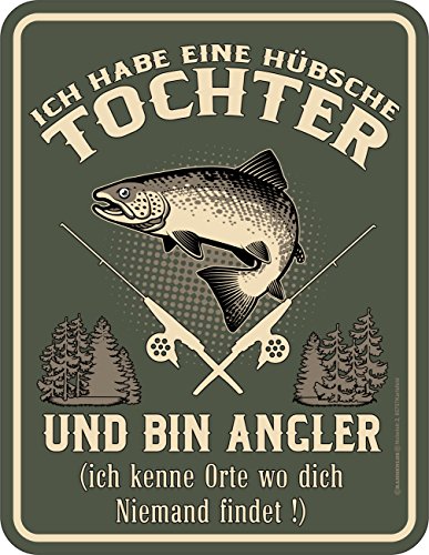 RAHMENLOS Original Blechschild für den besorgten Papa: Ich Habe eine hübsche Tochter und Bin Angler RAHMENLOS Original Blechschild für den besorgten Papa: Ich Habe eine hübsche Tochter und Bin Angler von RAHMENLOS