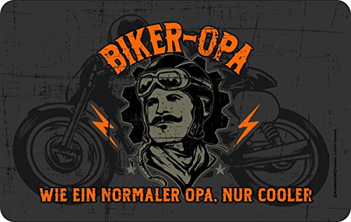 RAHMENLOS Original Schneidbrettchen: Biker Opa von RAHMENLOS