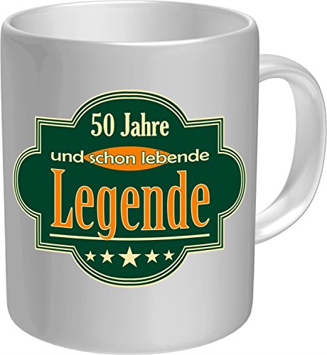 Rahmenlos® Kaffeebecher - Lebende Legende 50 Jahre - Fun Tasse Geburtstag von RAHMENLOS