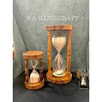 Antike Messing Sanduhr Kompass, Personalisierte Sanduhr, Weihnachtsgeschenk, Gravierte Tischuhr, Geschenk Für Ihn von RAHandicraft