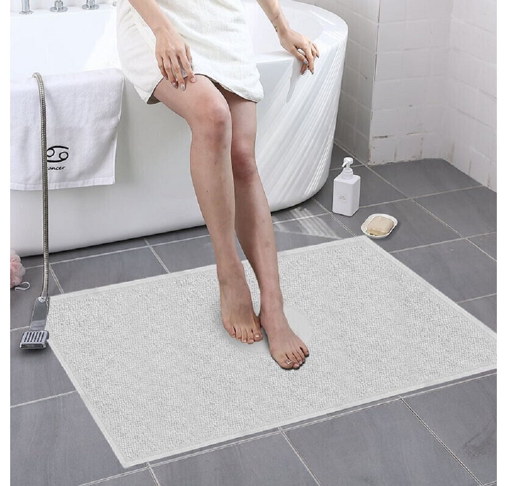 Badematte Bath Mat,Kimi andas Badezimmerteppich 100% Baumwolle 2er Set RAIKOU, Baumwolle, 6 mm Gesamthöhe von RAIKOU