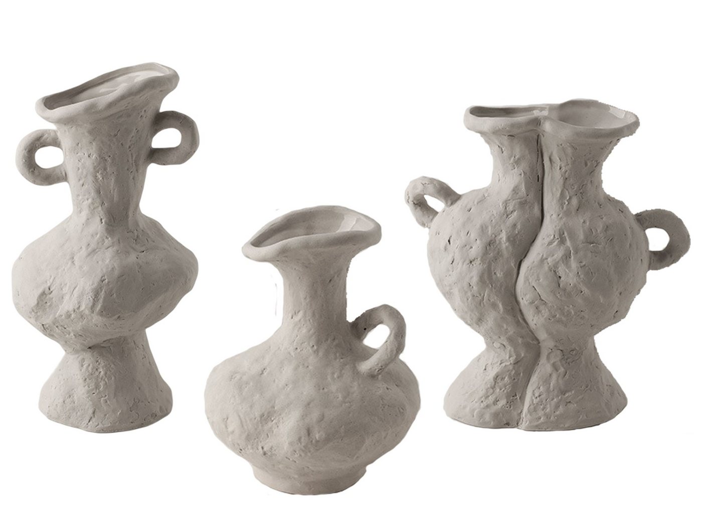 RAIKOU Dekovase Keramik Antike, Amphora Tisch Blumenvasen handgefertigt (3-Teilig) von RAIKOU