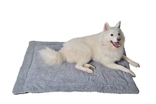 RAIKOU Hundedecke Katzendecke Haustier-Decke mit Plüsch Kissen Fleece-Decke/Tier Schlafdeck Hundebett Haustierbett, waschbar und rutschfest（Hellgrau Melange,120x85cm von RAIKOU