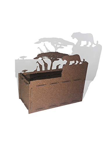 RAIKOU Taschentücher-Box aus Filz, dekorative Kosmetiktücher Box, robuster Taschentuch-Spender in interessanten Formen (Afrika/Coffee) von RAIKOU
