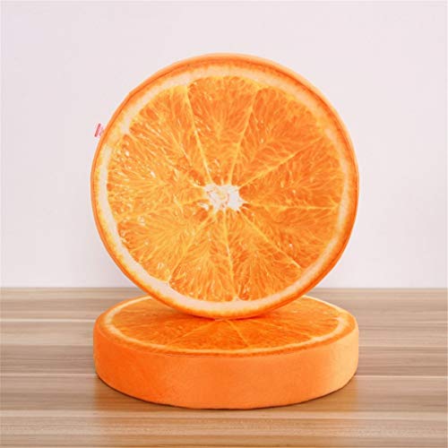 RAILONCH 2er 3D Frucht-Sitzkissen Deko Kissen Stuhlkissen Zierkissen Bodenkissen für Haus und Garten 38x7cm (Orange) von RAILONCH