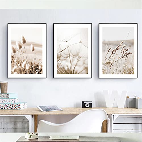 RAILONCH 3er Set Wandbilder Wohnzimmer Natur Pflanzen Poster Modern Stilvolles Wandposter Wanddeko ohne Rahmen Home Schlafzimmer Deko (30 x 40 cm) von RAILONCH