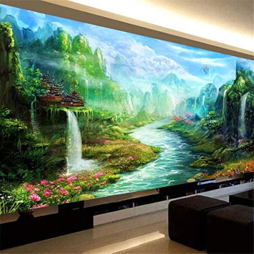 RAILONCH 5D DIY Wasserfall Diamond Painting Full Bohrer Diamant Malerei Stickerei Bilder Wohnzimmer Wanddekoration (200x80cm) von RAILONCH