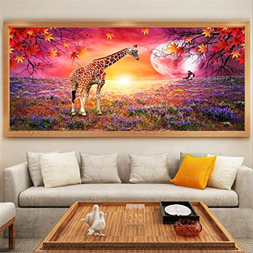 RAILONCH DIY 5D Diamant Gemälde Malen nach Zahlen Kit, 5D Diamond Painting Tiere Set, Strass Diamant Stickerei Bilder Wanddekoration für Wohnzimmer (180x70cm) von RAILONCH