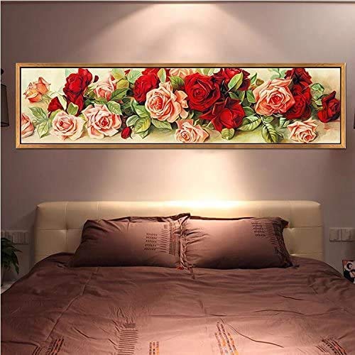 RAILONCH DIY 5D Diamant Painting Set - Blumen - Diamond Painting Full Strass für Schlafzimmer Wand und Wohnzimmer (D,130×60cm) von RAILONCH