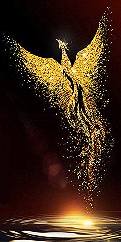 RAILONCH DIY 5D Golden Phoenix Diamant Painting für Erwachsene, voller Bohrer Strass Bilder Handwerk für Haus Wand Dekor (50×100cm) von RAILONCH