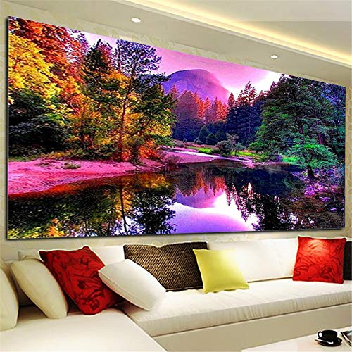 RAILONCH DIY Diamond Painting 5D Landschaft Diamant Painting Full Drill Stickerei Groß Bilder Diamonds Malerei für Home Wand Dekor (120x70cm) von RAILONCH