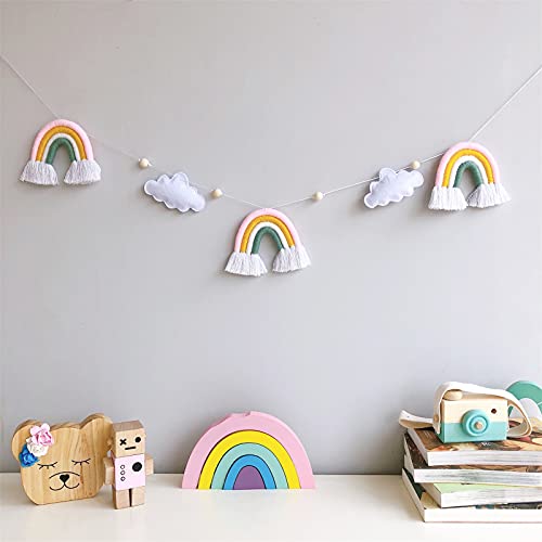 RAILONCH Makramee Regenbogen Wandbehang Dekoration Böhmische Handgefertiges Wandteppich Kinderzimmer Wanddeko Home Deko Tapisserie (Stil 3) von RAILONCH