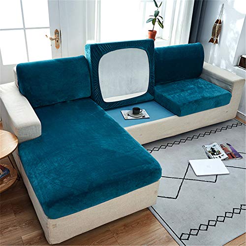 RAILONCH Sofa Sitzkissenbezug, Stretch Sitzkissenschutz, Elastischer Kissenbezüge,Husse Überzug Bezug Für Sofa Sitzkissen,Couch (Blau,1 Sitzer) von RAILONCH