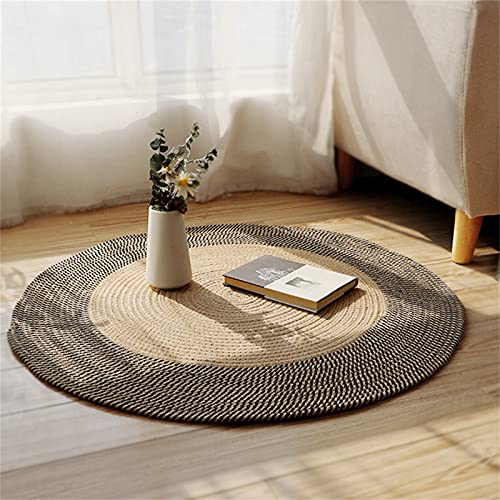 RAILONCH Teppich, Rund Teppich, Jute Teppich,Handbuch Weben Runde Teppiche Wohnzimmer Kinderzimmer Schlafzimmer Dekor (80cm) von RAILONCH