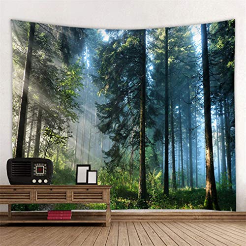 RAILONCH Wald Wandteppich Digitaldruck Tapestry Wandbehang Weiches Mikrofaser Stoff Throw Bedspread Queen Bed Dorm Décor (D,150x200cm) von RAILONCH