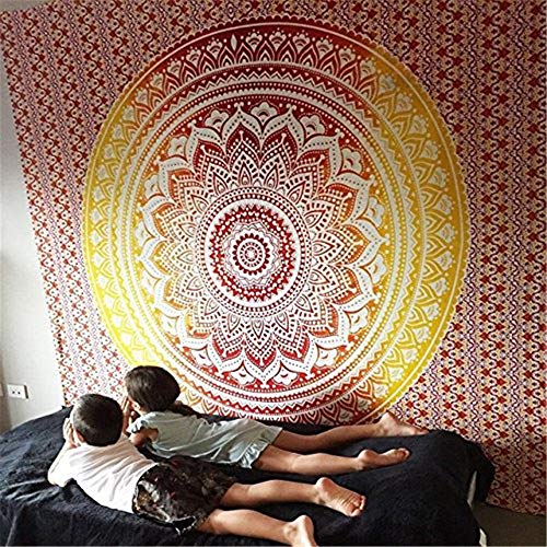 RAILONCH Wandteppich Tapisserie indisch Mandala Wall Hanging Hippie Tapestry Bohemien Wand Dekorationauch als Yogamatte Picknickdecke Strandtücher von RAILONCH