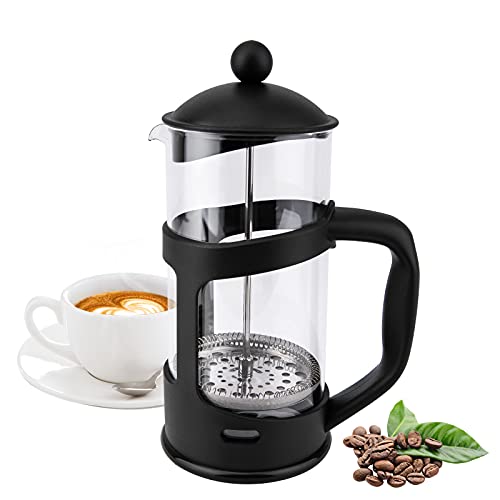 RAINBEAN French Press Kaffeebereiter 0,35 liters/2 Tassen, Dreifachfiltern, Edelstahlfilter, Hitzebeständig Kaffeekanne und Teebereiter, Handfilter Kaffeepresse mit Plunger von RAINBEAN