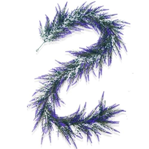 1 x RAINFLOW künstliche Lavendel-Girlande – 1,5 m Lavendelranken für Heimdekoration (lila) von RAINFLOW