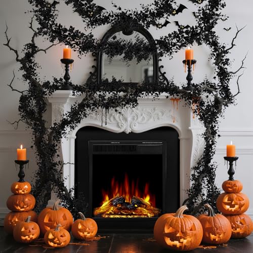 RAINFLOW 2 schwarze Halloween-Girlanden – 1,5 m künstliche schwarze Eukalyptus-Girlanden für Halloween-Dekorationen, künstliche hängende Reben für Hochzeitsbogen, Party, Kaminsims, Tisch, Wand, Innen RAINFLOW 2 schwarze Halloween-Girlanden – 1,5 m künstliche schwarze Eukalyptus-Girlanden für Halloween-Dekorationen, künstliche hängende Reben für Hochzeitsbogen, Party, Kaminsims, Tisch, Wand, Innen von RAINFLOW