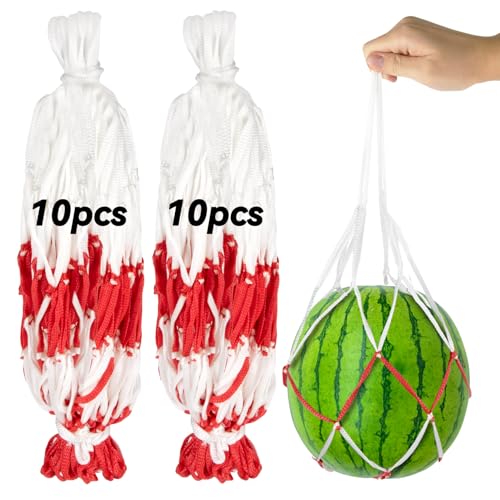 RAINFLOW Melonen-Hängematte für Rankgitter – 20 Stück, Rot und Weiß, 22 Pfund Tragfähigkeit, Garten, Obstschuppen, Universell, Nylon RAINFLOW Melonen-Hängematte für Rankgitter – 20 Stück, Rot und Weiß, 22 Pfund Tragfähigkeit, Garten, Obstschuppen, Universell, Nylon von RAINFLOW