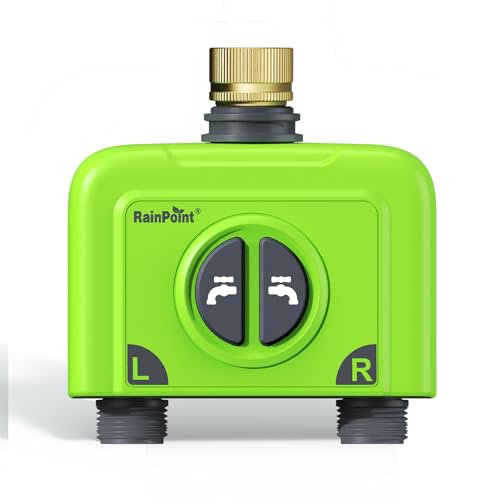 RAINPOINT Bewässerungscomputer WLAN 2 Ausgänge mit Messingeinlass, 2x6 Bewässerungsplan,ohne Antennen-Gateway, Muss mit HWG023/HWG040 Gateway Verwendet Werden (2,4 GHz WLAN) von RAINPOINT