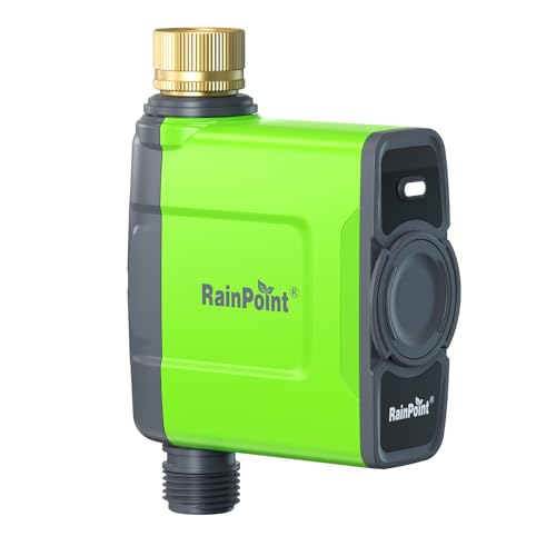 RAINPOINT Bewässerungscomputer WLAN mit Messingeinlass IP65 Bewässerungssteuerung für Garten, ohne Antennen-Gateway, Muss mit HWG023/HWG040 Gateway Verwendet Werden (2.4GHz WLAN) von RAINPOINT