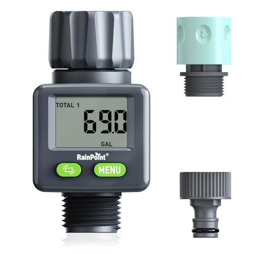 RAINPOINT Wasserzähler,Praktischer Wasseruhr für Garten,4 Modi zur Kontrolle des Wasserverbrauchs,Wassermengenzähler für Wasserhahn/Verbrauchsgerät,180° Drehbarer digitaler Durchflussmesser RAINPOINT Wasserzähler,Praktischer Wasseruhr für Garten,4 Modi zur Kontrolle des Wasserverbrauchs,Wassermengenzähler für Wasserhahn/Verbrauchsgerät,180° Drehbarer digitaler Durchflussmesser von RAINPOINT