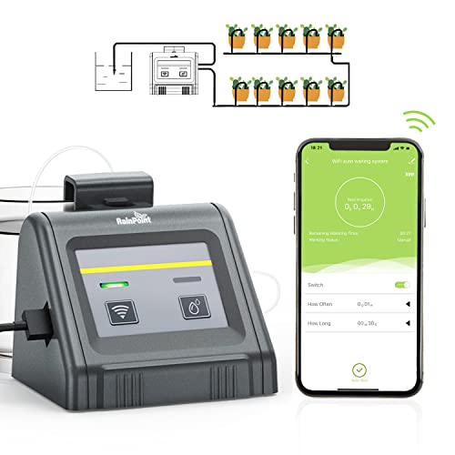 RAINPOINT WiFi Automatisches Bewässerungssystem für Zimmerpflanzen,DIY-Tropfbewässerungsset Fernsteuerung des automatischen/manuellen/verzögerten Bewässerungsmodus über APP von RAINPOINT