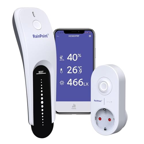 RAINPOINT WiFi Bodenfeuchtigkeitssensor mit WiFi-Hub, APP-gesteuerter Smart 3-in-1 Bodenfeuchte-/Temperatur-/Lichtsensor mit Zuverlässigen Daten für Garten- und Rasenbewässerung RAINPOINT WiFi Bodenfeuchtigkeitssensor mit WiFi-Hub, APP-gesteuerter Smart 3-in-1 Bodenfeuchte-/Temperatur-/Lichtsensor mit Zuverlässigen Daten für Garten- und Rasenbewässerung von RAINPOINT