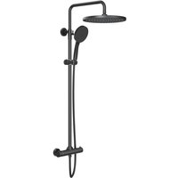 Duschsystem mit Thermostat 3 Strahlart(en), komplett-set, 92-126 cm Duschstangen Edelstahl Duschamaturenset Wassersparend von RAINSWORTH
