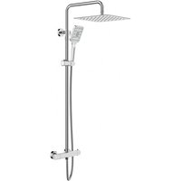 Duschsystem mit Thermostat 3 Strahlart(en), komplett-set, 92-126 cm Duschstangen Edelstahl Duschamaturenset Wassersparend von RAINSWORTH