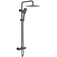 Duschsystem mit Thermostat 3 Strahlart(en), komplett-set, 92-126 cm Duschstangen Edelstahl Duschamaturenset Wassersparend von RAINSWORTH